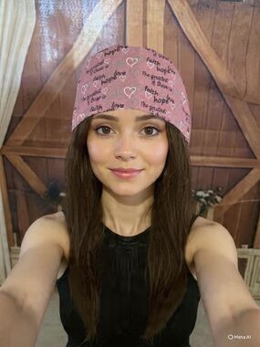 Pink Faith & Hope Printed Scrub Cap - Women Accessories